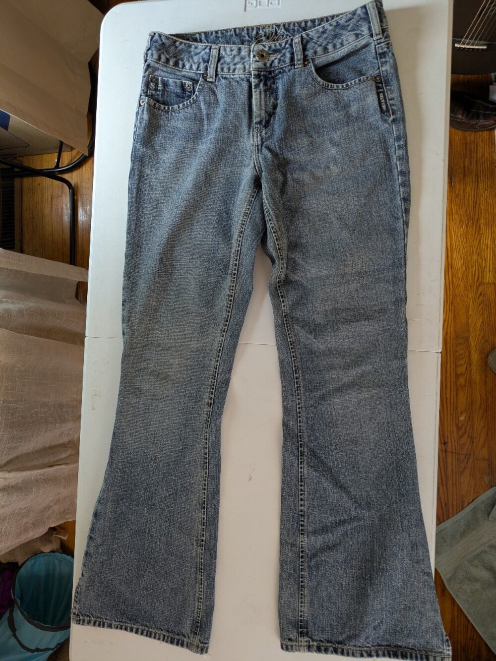 Silver DV8 Bootcut Jeans with Riveted Split Hem